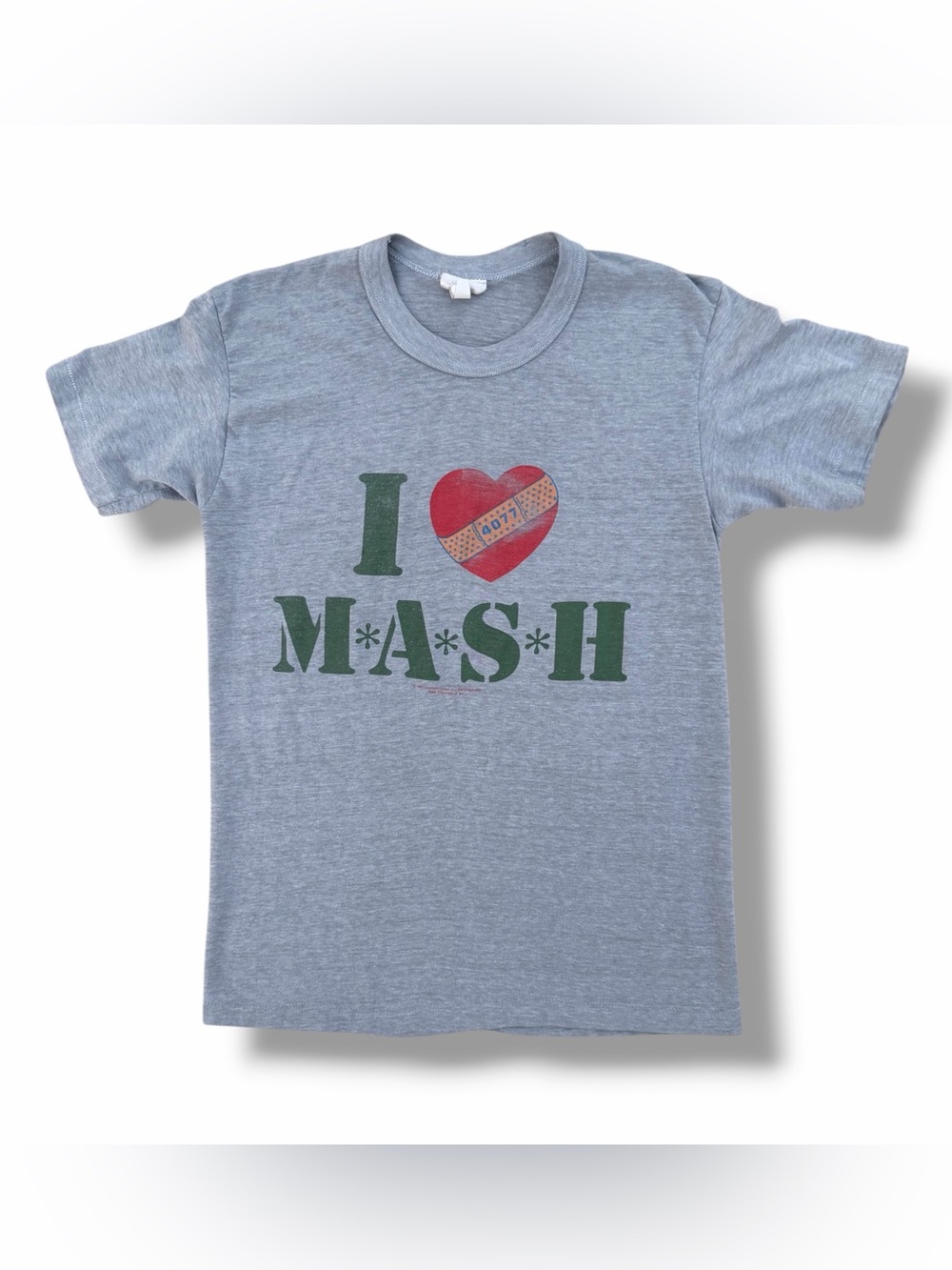 Vintage 1982 I Love MASH T-Shirt Gray Size Small 80s USA TV Promo